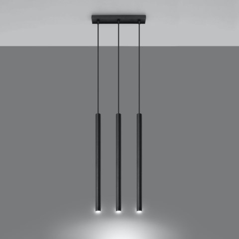 Sollux Lighting Lampa wisząca PASTELO 3 czarna