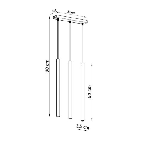 Sollux Lighting Lampa wisząca PASTELO 3 czarna