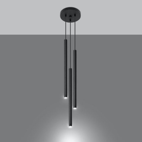 Sollux Lighting Lampa wisząca PASTELO 3P czarna