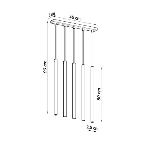 Sollux Lighting Lampa wisząca PASTELO 5 biała