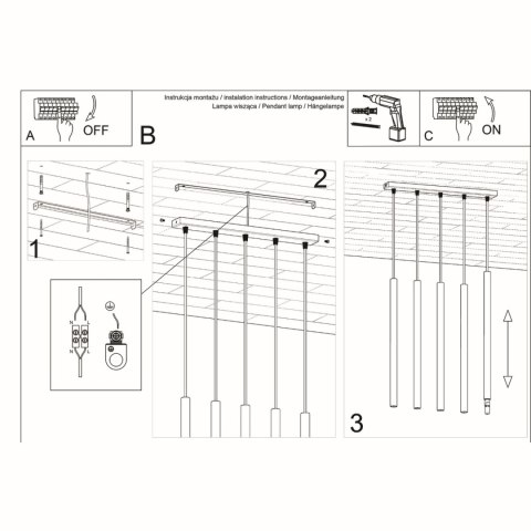 Sollux Lighting Lampa wisząca PASTELO 5 biała