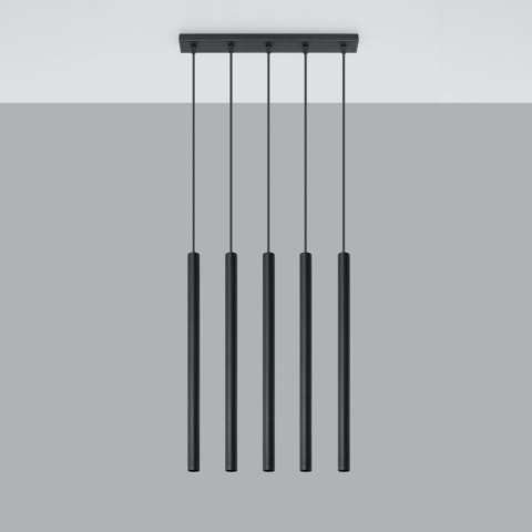 Sollux Lighting Lampa wisząca PASTELO 5 czarna