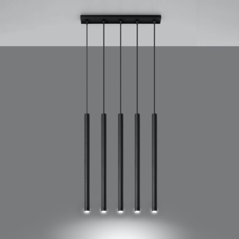 Sollux Lighting Lampa wisząca PASTELO 5 czarna