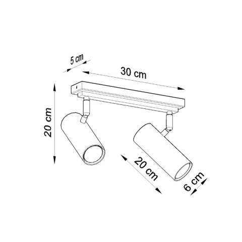 Sollux Lighting Plafon DIREZIONE 2 czarny