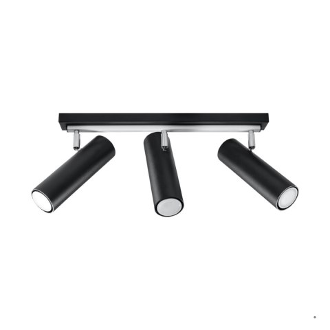 Sollux Lighting Plafon DIREZIONE 3 czarny