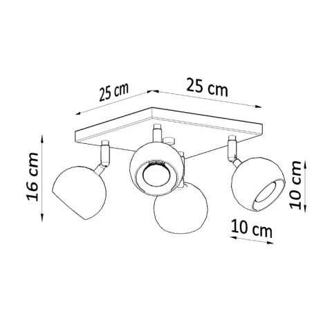 Sollux Lighting Plafon OCULARE 4 czarny
