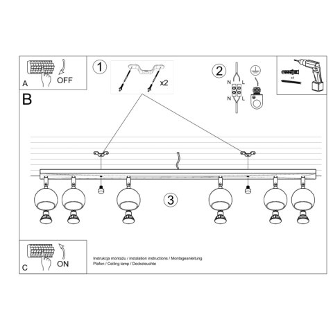 Sollux Lighting Plafon OCULARE 6L biały