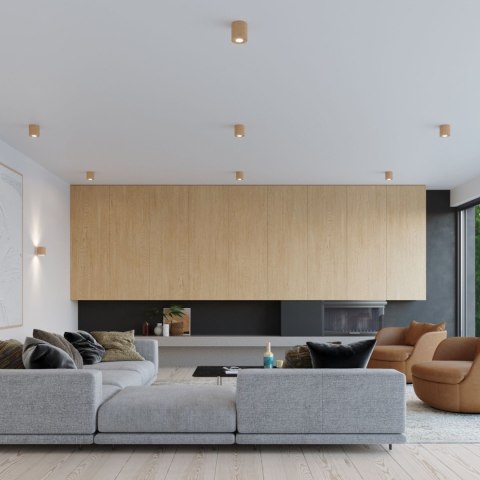 Sollux Lighting Plafon ORBIS naturalne drewno