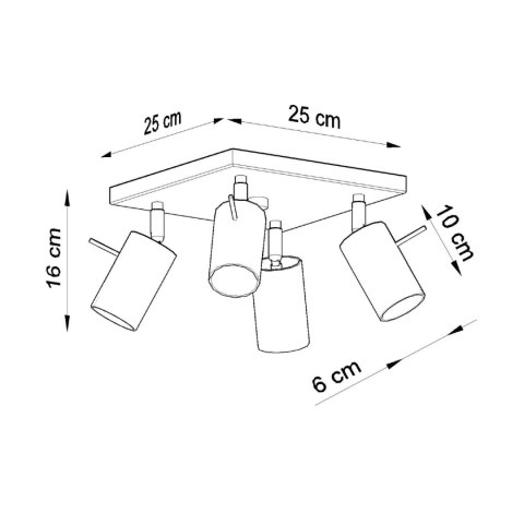 Sollux Lighting Plafon RING 4 szary