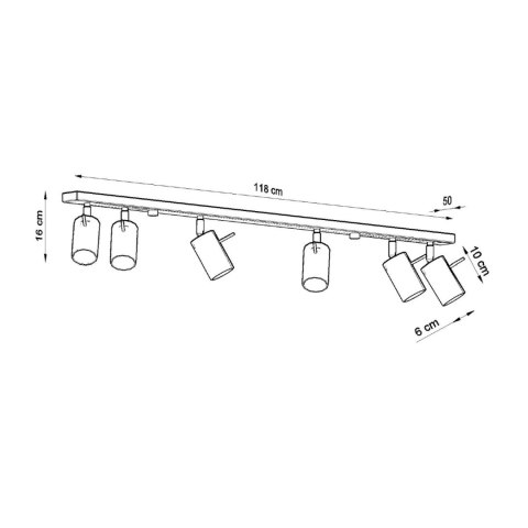 Sollux Lighting Plafon RING 6L biały