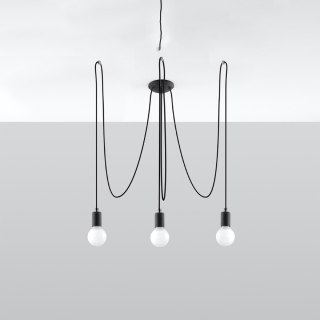Sollux Lighting Żyrandol EDISON 3 czarny