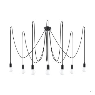 Sollux Lighting Żyrandol EDISON 7 czarny