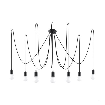 Sollux Lighting Żyrandol EDISON 7 czarny