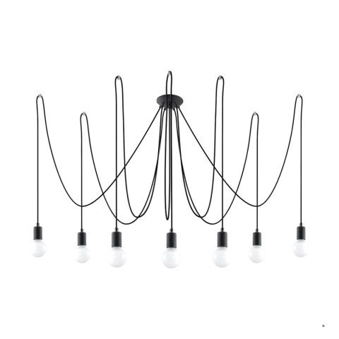 Sollux Lighting Żyrandol EDISON 7 czarny