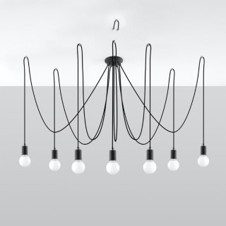Sollux Lighting Żyrandol EDISON 7 czarny