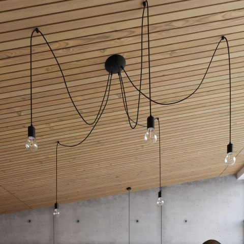 Sollux Lighting Żyrandol EDISON 7 czarny
