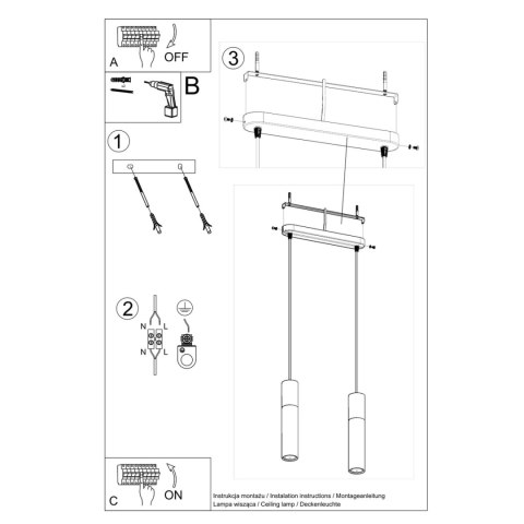 Sollux Lighting Lampa wisząca BORGIO 2 biały