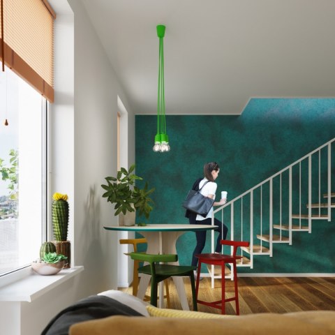 Sollux Lighting Lampa wisząca DIEGO 3 zielony