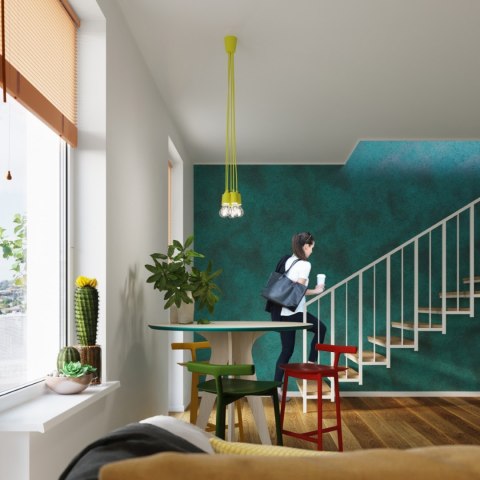 Sollux Lighting Lampa wisząca DIEGO 3 żółta
