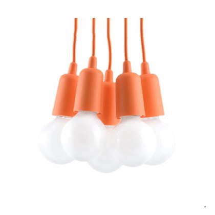 Sollux Lighting Lampa wisząca DIEGO 5 pomarańczowy
