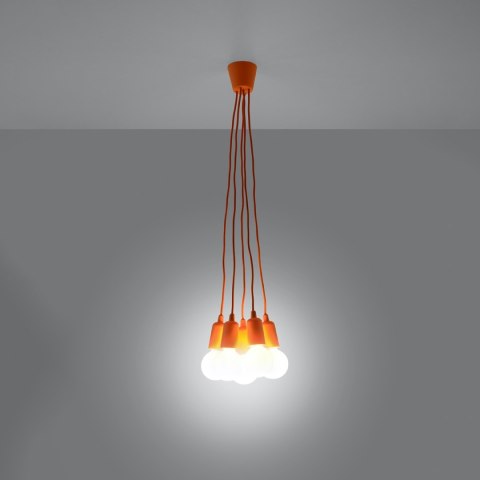 Sollux Lighting Lampa wisząca DIEGO 5 pomarańczowy