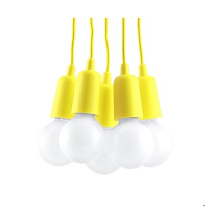 Sollux Lighting Lampa wisząca DIEGO 5 żółta