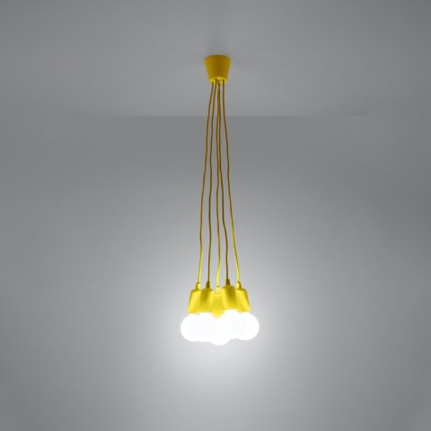 Sollux Lighting Lampa wisząca DIEGO 5 żółta