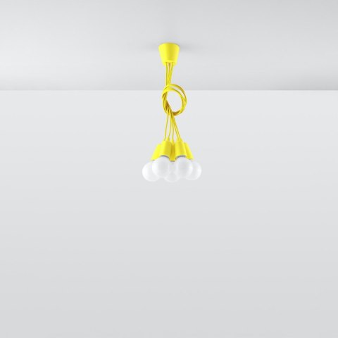 Sollux Lighting Lampa wisząca DIEGO 5 żółta