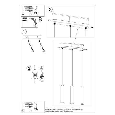 Sollux Lighting Lampa wisząca LUVO 3L