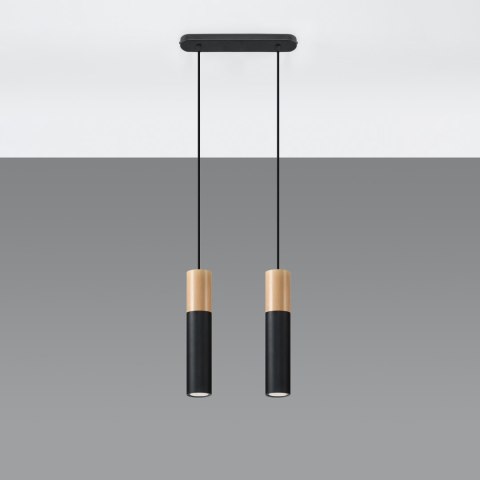 Sollux Lighting Lampa wisząca PABLO 2 czarna