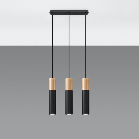Sollux Lighting Lampa wisząca PABLO 3L czarna