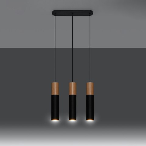Sollux Lighting Lampa wisząca PABLO 3L czarna