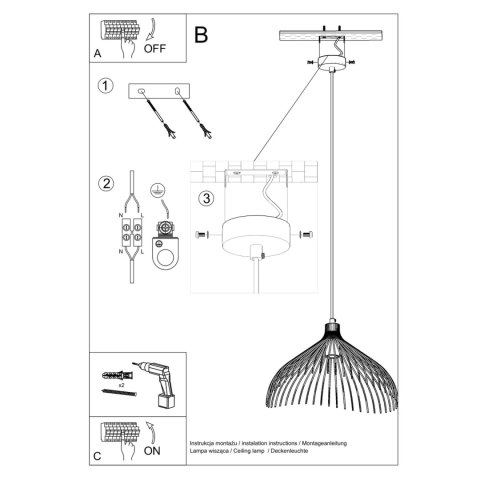 Sollux Lighting Lampa wisząca UMB czarny