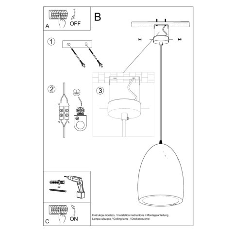 Sollux Lighting Lampa wisząca ceramiczna BUKANO