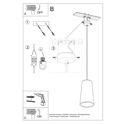 Sollux Lighting Lampa wisząca ceramiczna GULCAN