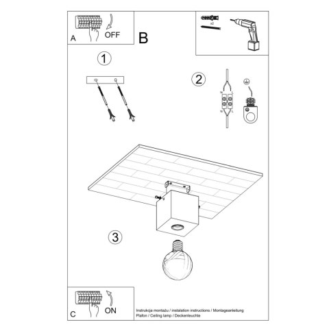 Sollux Lighting Plafon ARIZ beton