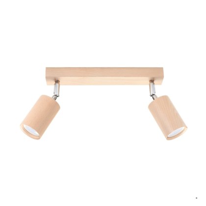 Sollux Lighting Plafon BERG 2 naturalne drewno