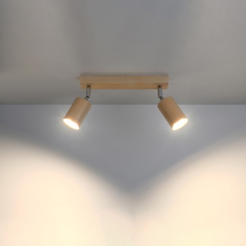 Sollux Lighting Plafon BERG 2 naturalne drewno