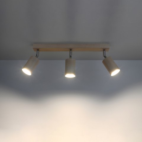 Sollux Lighting Plafon BERG 3 naturalne drewno