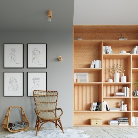 Sollux Lighting Plafon SALGADO naturalne drewno
