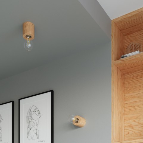 Sollux Lighting Plafon SALGADO naturalne drewno