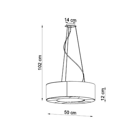 Sollux Lighting Żyrandol SATURNO SLIM 50 czarny