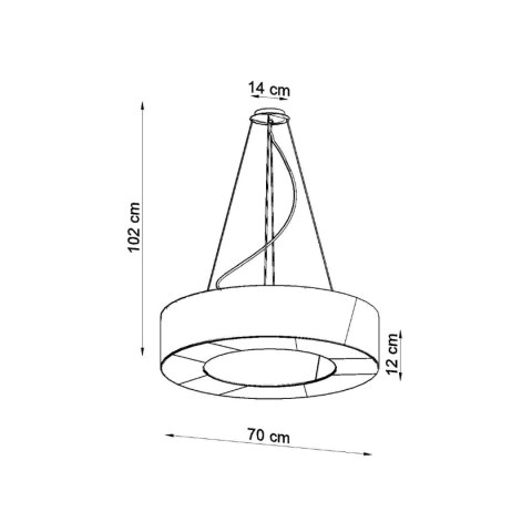 Sollux Lighting Żyrandol SATURNO SLIM 70 czarny