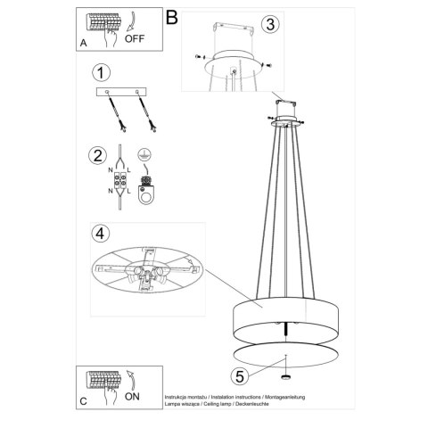 Sollux Lighting Żyrandol SKALA 50 biały