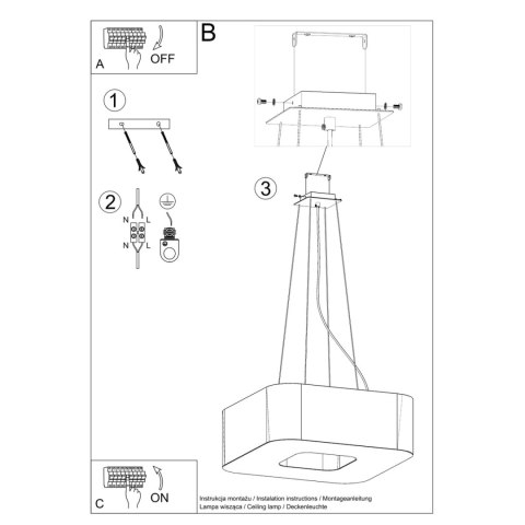 Sollux Lighting Żyrandol URANO 60 czarny
