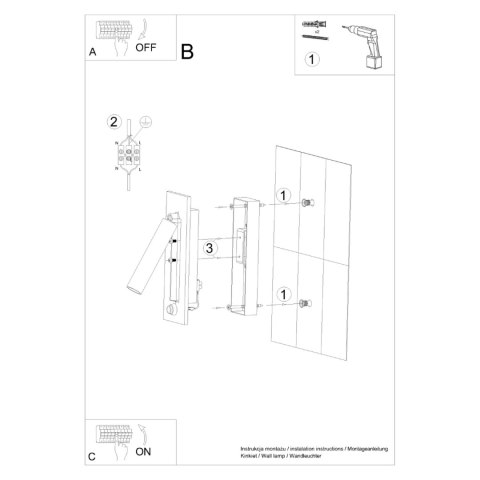 Sollux Lighting Kinkiet ENIF czarny