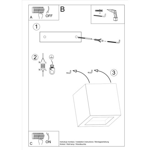 Sollux Lighting Kinkiet LEO beton