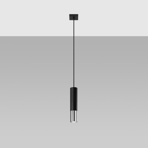 Sollux Lighting Lampa wisząca LOOPEZ 1 czarny/chrom