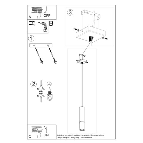 Sollux Lighting Lampa wisząca LOOPEZ 1 czarny/miedź