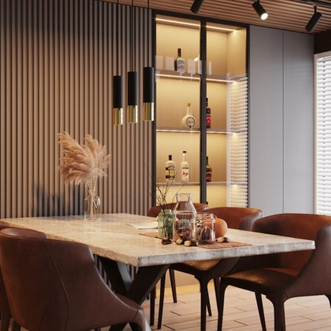 Sollux Lighting Lampa wisząca LOOPEZ 1 czarny/złoty